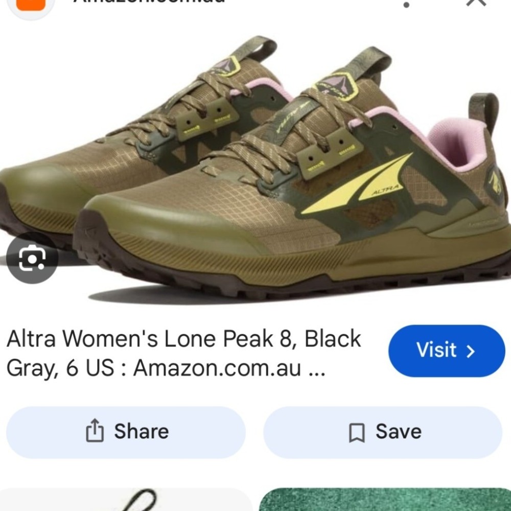 Altra Lone Peak 8 Womens Trail Running Shoes Olive Green Pink AL0A85ND315 Size 9